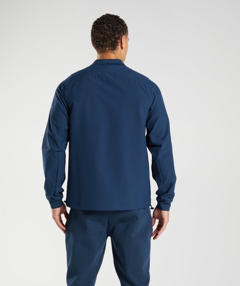 Men's Gymshark Studio Jackets Navy | CA 80N657